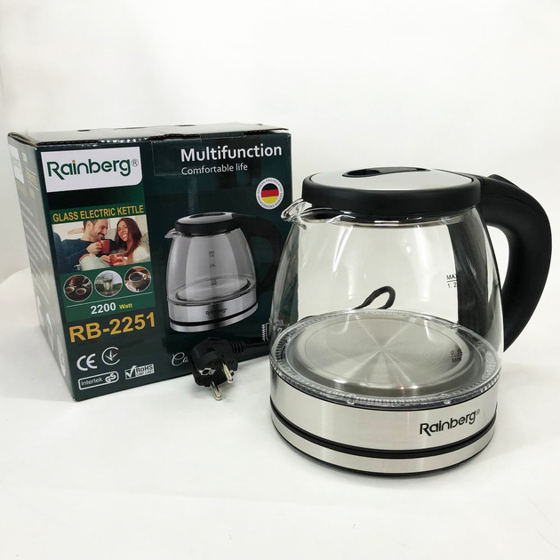 Электрочайник Rainberg RB-2251 1 л Черный (GR-04555) - фото 2