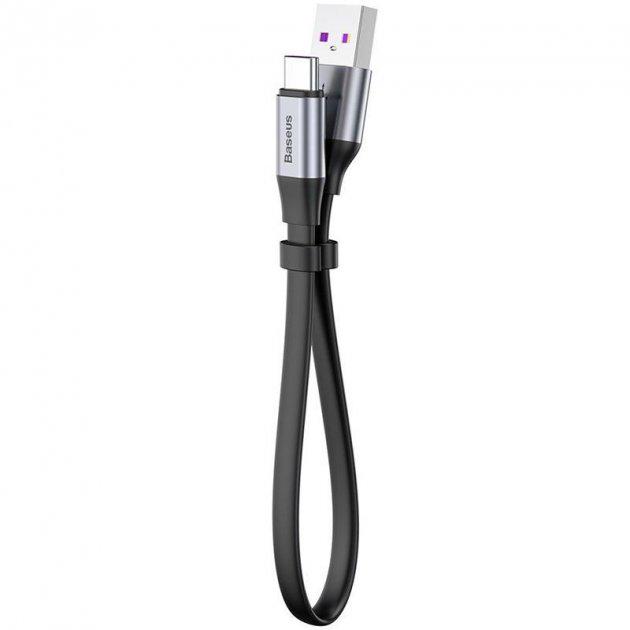Кабель Baseus CATMBJ-BG1 Simple HW Quick Charge Type-C 40 W 23 см Grey/Black