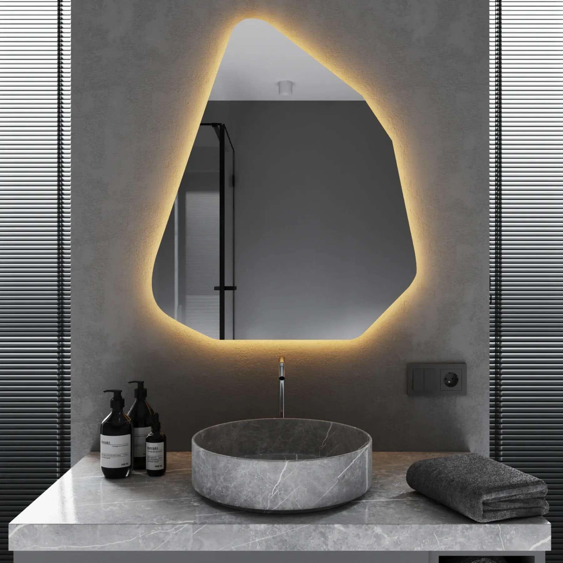 Зеркало для ванной комнаты Mironiks Triza фигурное с фоновой LED-подсветкой 1100x900 мм (FR-MRKS-316220)