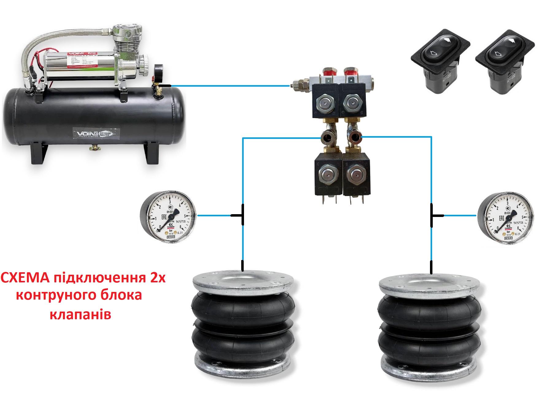 Набір керування пневмопідвіскою №2 двух контурний блок клапанів (14983564) - фото 5