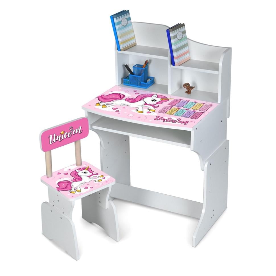 Парта ростова зі стільцем Bambi Unicorn Рожевий (M 904-2) Парта ростова зі стільцем Bambi Unicorn Рожевий (M 904-2)