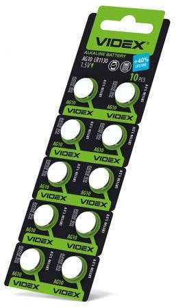 Батарейка для часов алкалиновая Videx AG10 LR1130 10 шт. (29924226)