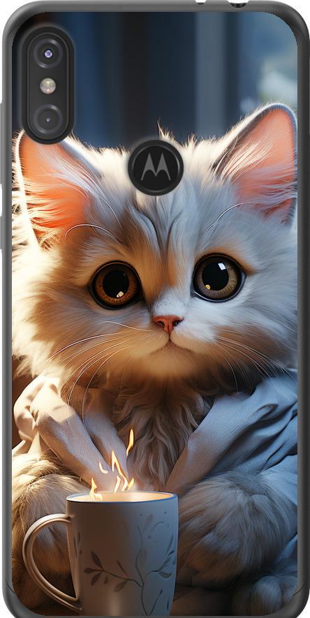 Чехол на Motorola One Power White cat (5646u-1588-42517)