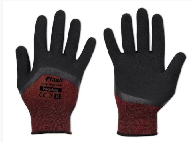 Перчатки защитные Bradas Flash Grip Full латекс р. 9 Red (28786) - фото 1