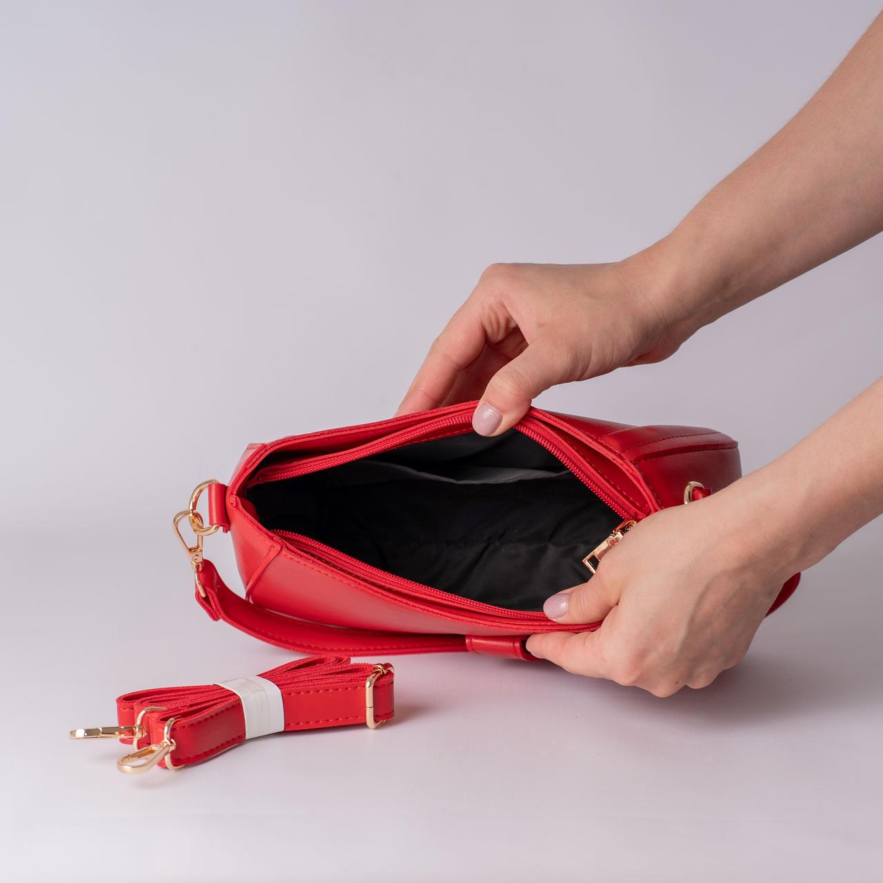 Сумка женская багет XENIA № 50-24 из эко-кожи Красный - фото 2 Сумка женская багет XENIA № 50-24 из эко-кожи Красный - фото 2