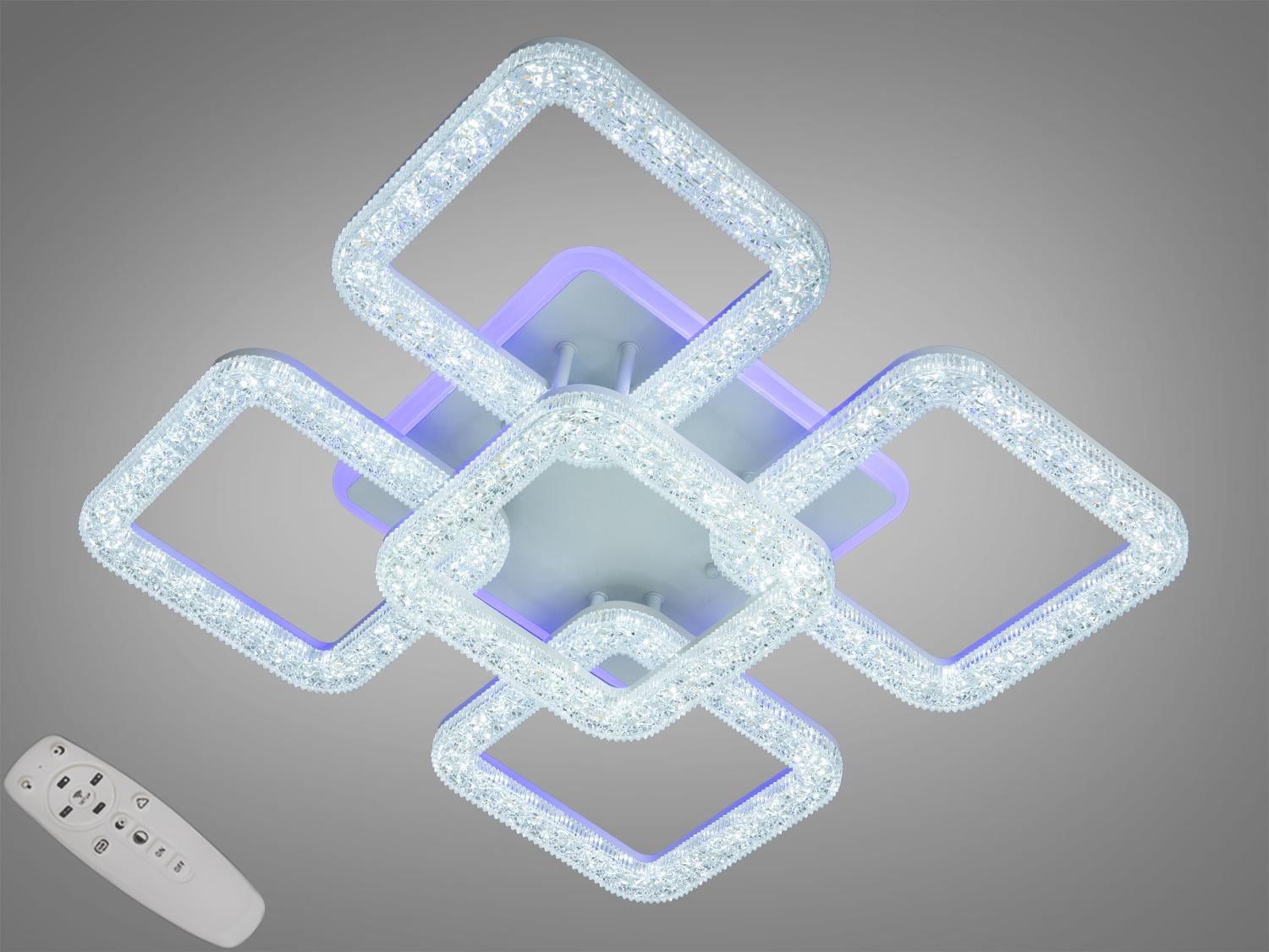 Люстра потолочная LED подсветка/диммер/пульт 65W Белый (S2205/4+1WH 3col dim)