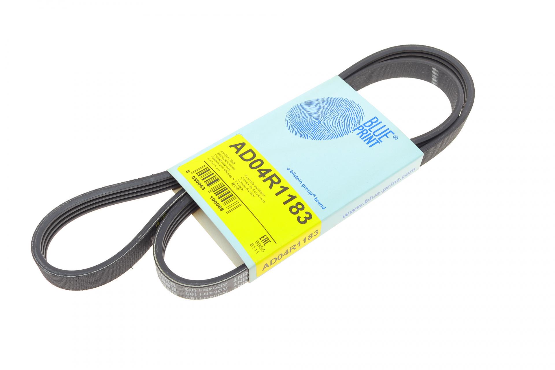 Ремень генератора BLUE PRINT Renault Rapid 1.4i 91-98/Toyota Echo/Yaris Verso1.3-1.5 99-05 4PK1185 (AD04R1183)