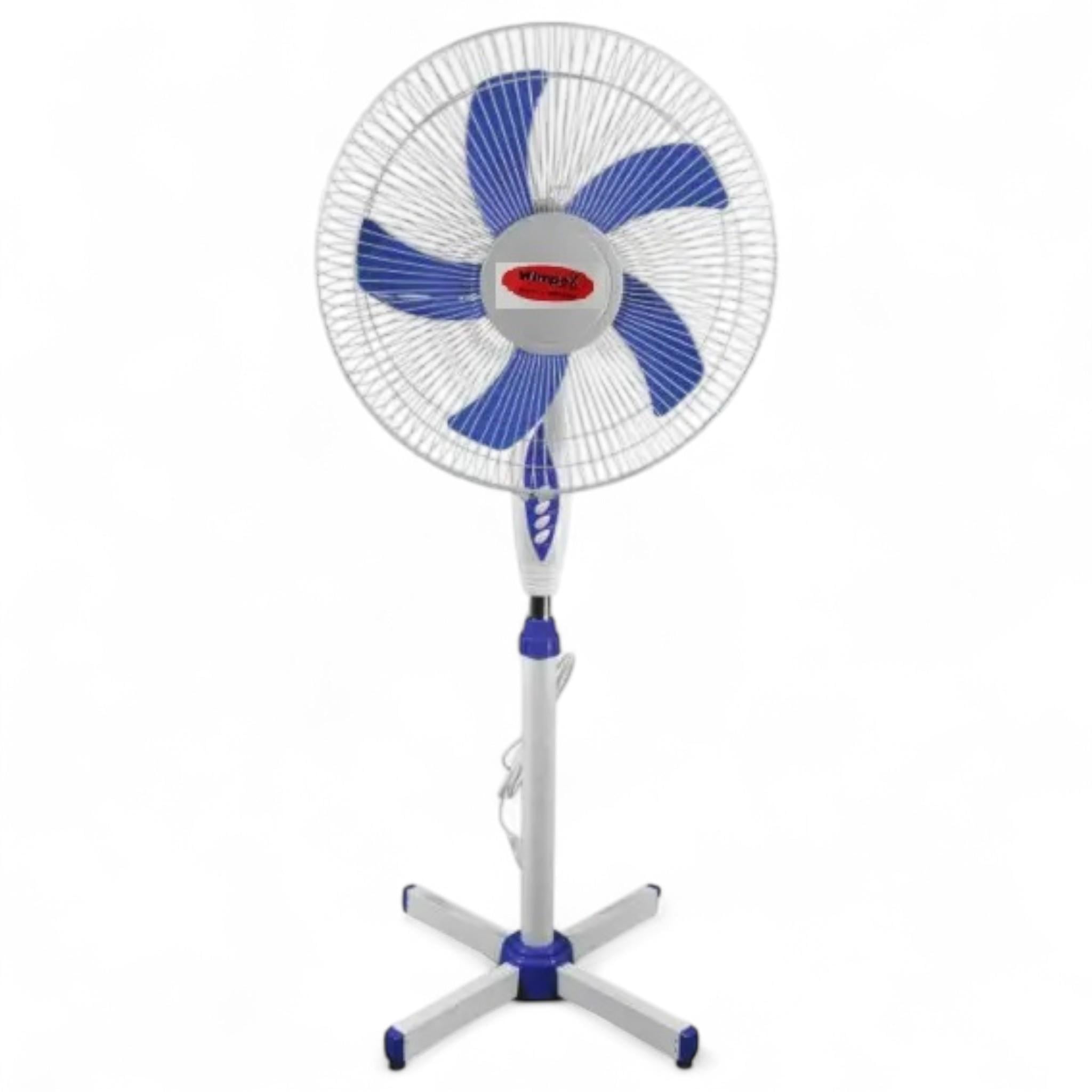 Вентилятор підлоговий Wimpex 1612 100 Вт лопатей 3 швидкості 40 см White/Blue (V_WX-1612White)