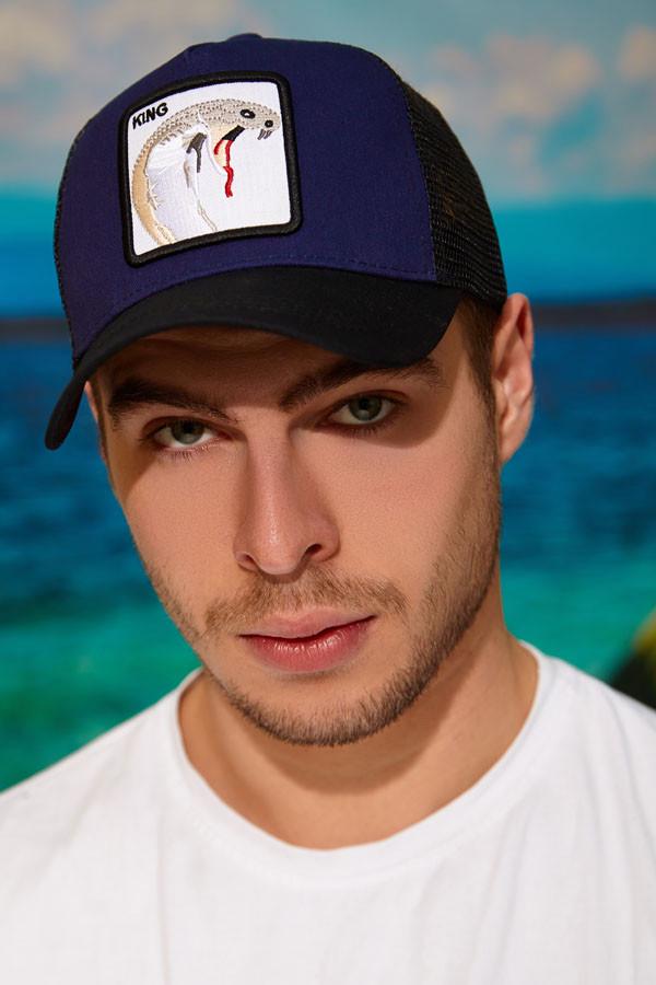 Бейсболка Braxton мужская KING Темно-синий/Черный (1327)