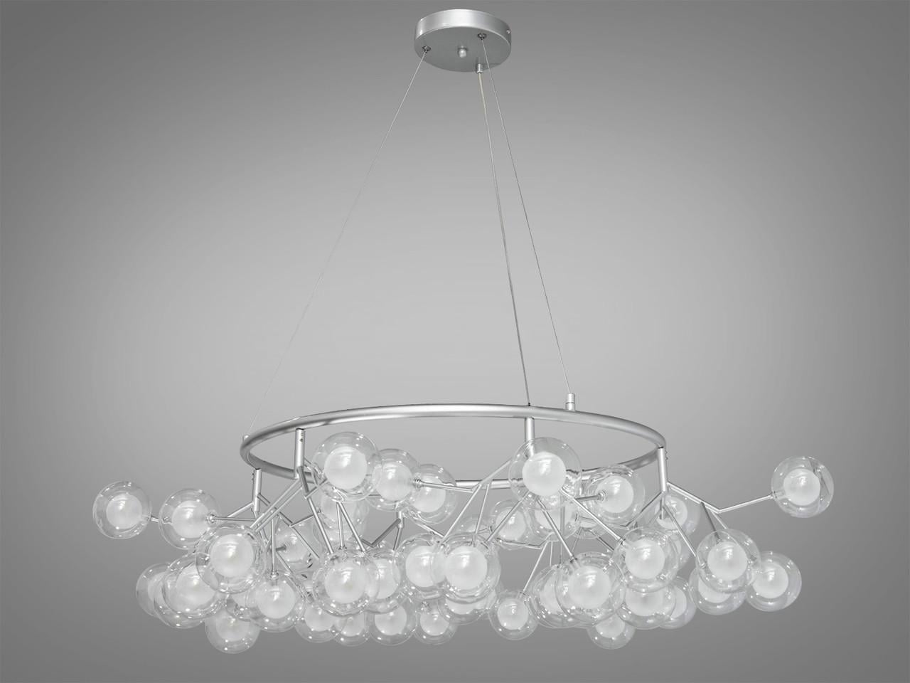 Люстра в гостиную Светлячок Y887-54BSL-LS на 54 лампы Хром сатин (2054372478)