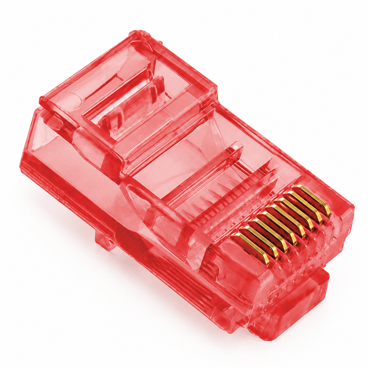 Коннектор RJ-45 Merlion 8P8C UTP Cat-5 для монтажа витого пара 100 шт. Красный