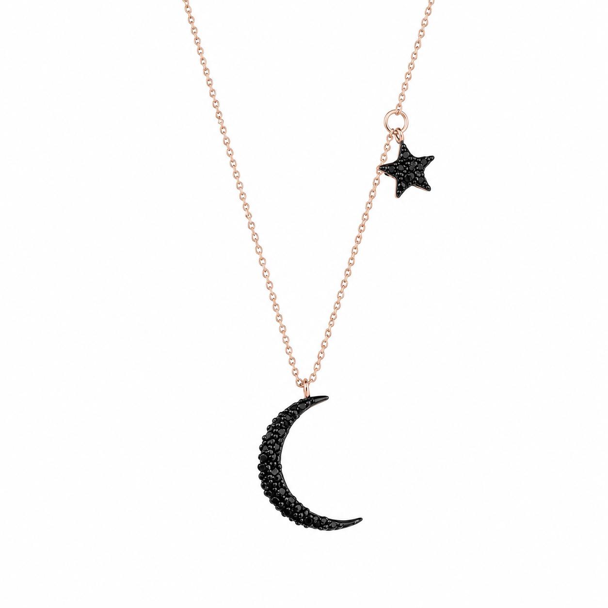 Кулон Black Moon полумесяц и звездочка с цепочкой Золотистый (868509702)