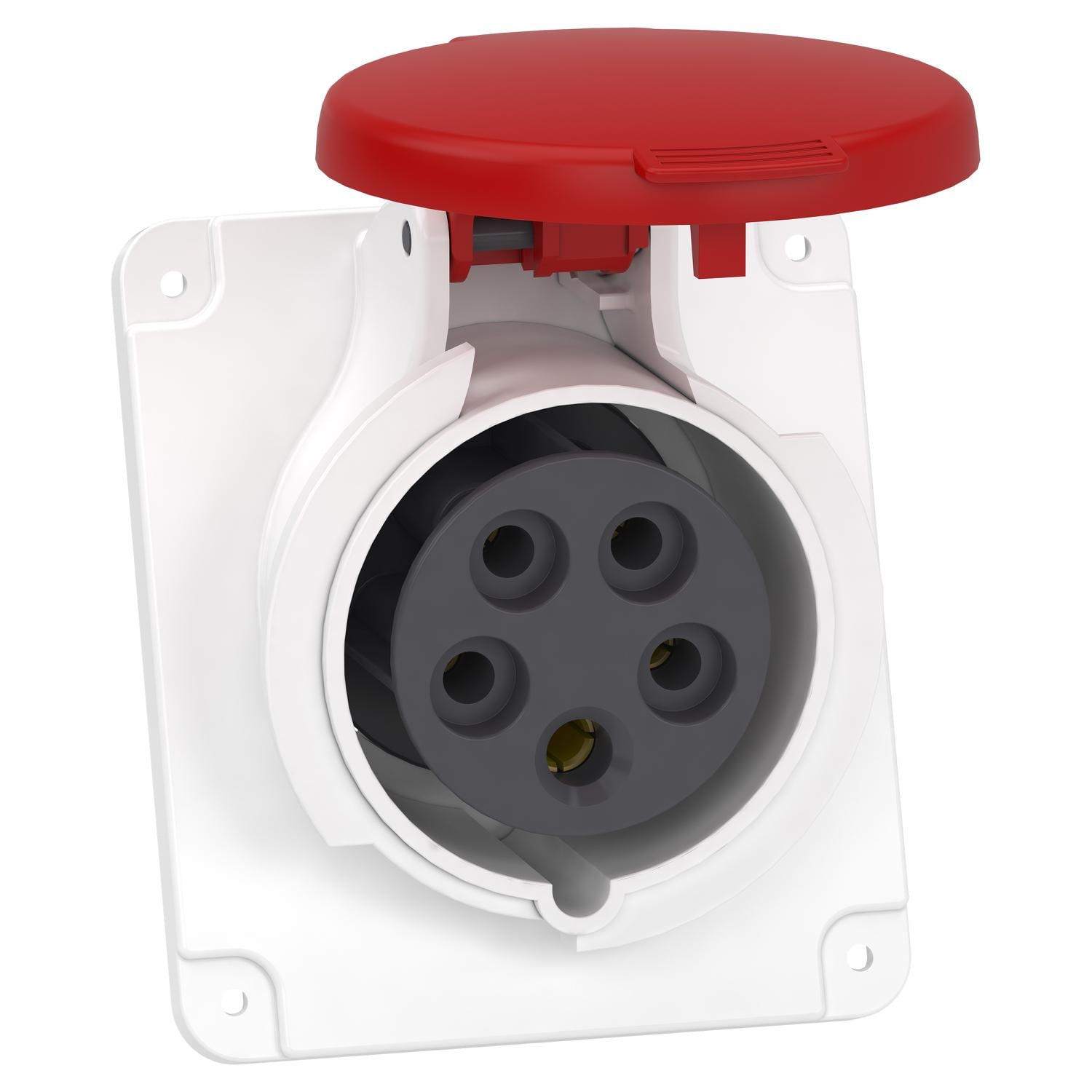 Силовая розетка Schneider Electric Mureva 3P+N+E 16А 415 В встраиваемая IP44 с наклоном Красный (PKY16F435)