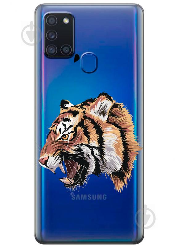 Силиконовый чехол iSwag для Samsung Galaxy A21s Тигр (KS2813)