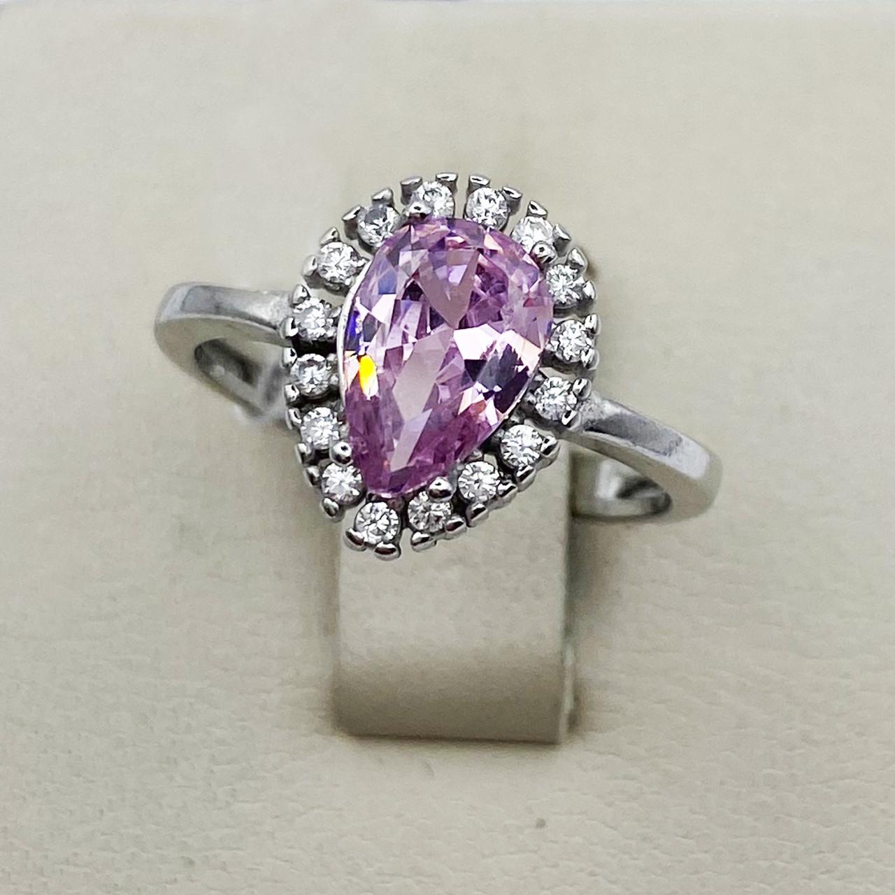 Кольцо серебряное с розовым кварцем р. 16,5 2,68 г (1887888231)