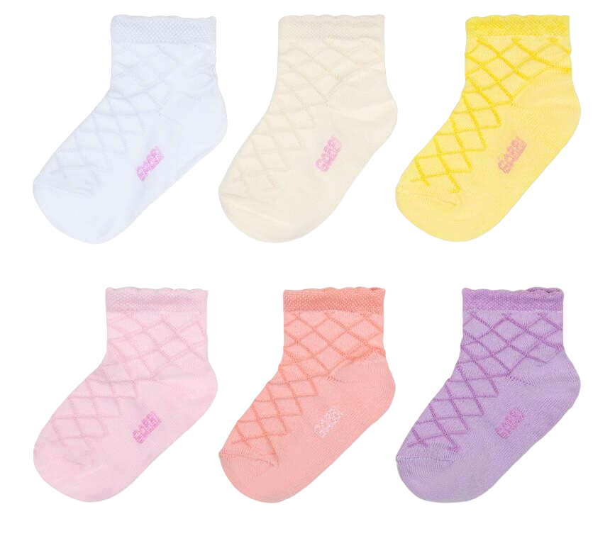 Шкарпетки дитячі бавовняні демісезонні для дівчинки Gabbi NSD-215 р. 8-10 6 пар (90215)
