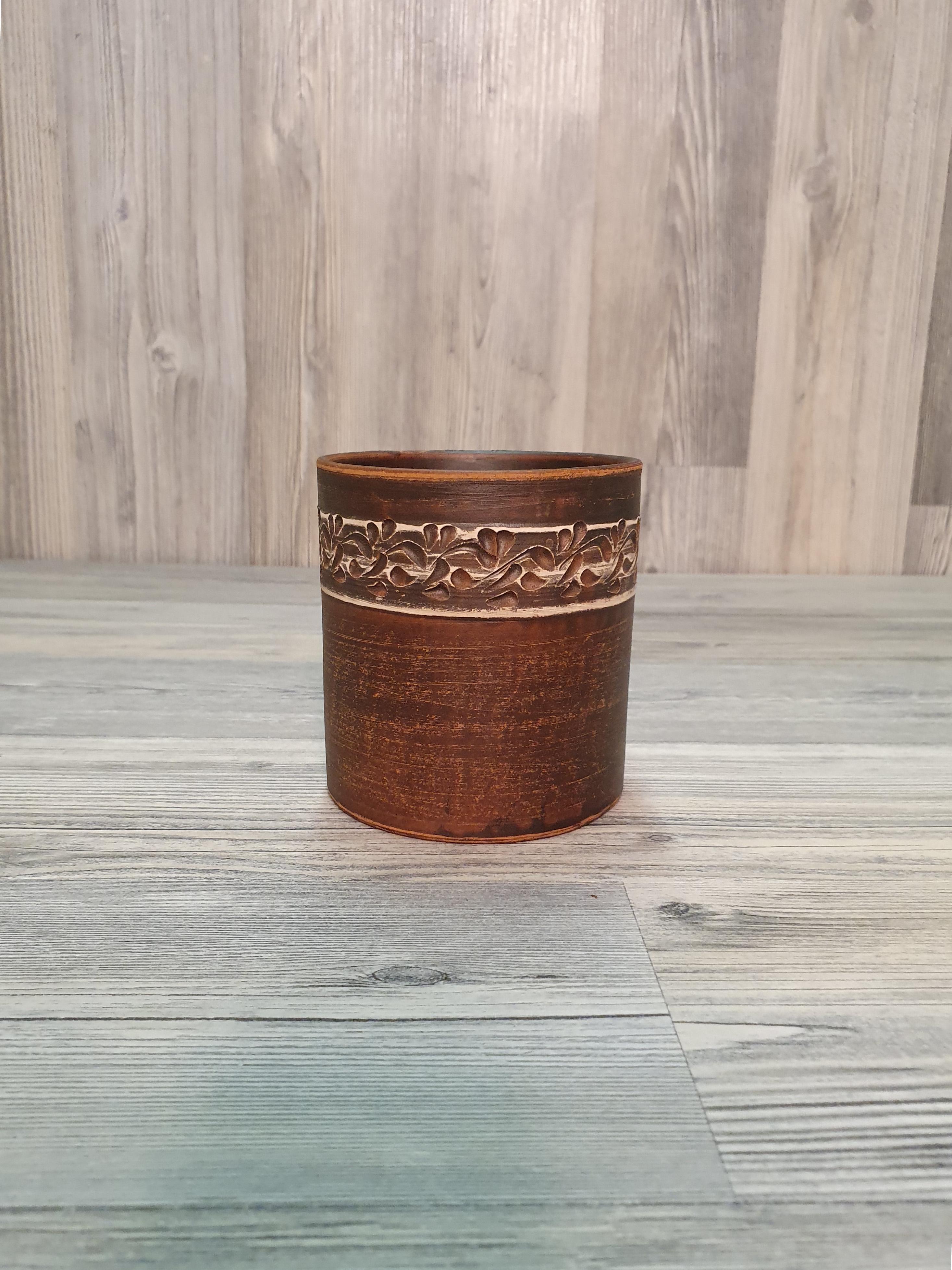 Стакан из красной глины (5129) - фото 5