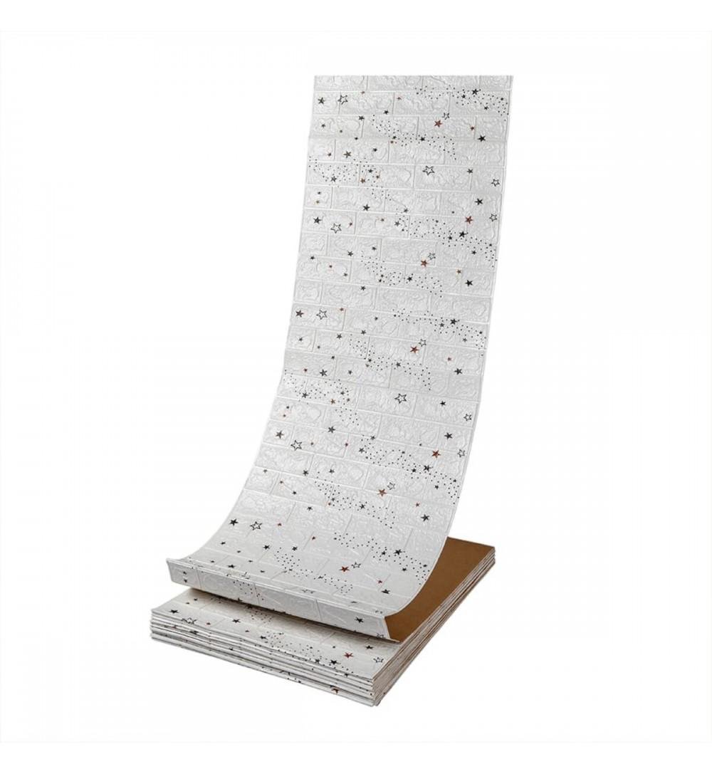 3D-панель самоклеющаяся декоративная Звезды под кирпич в рулоне 3080x700x3 мм Белый (OS-BM28-3 рулон)