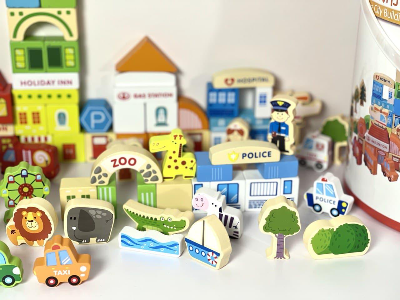 Деревянная развивающая игрушка город 120 пр. - фото 2