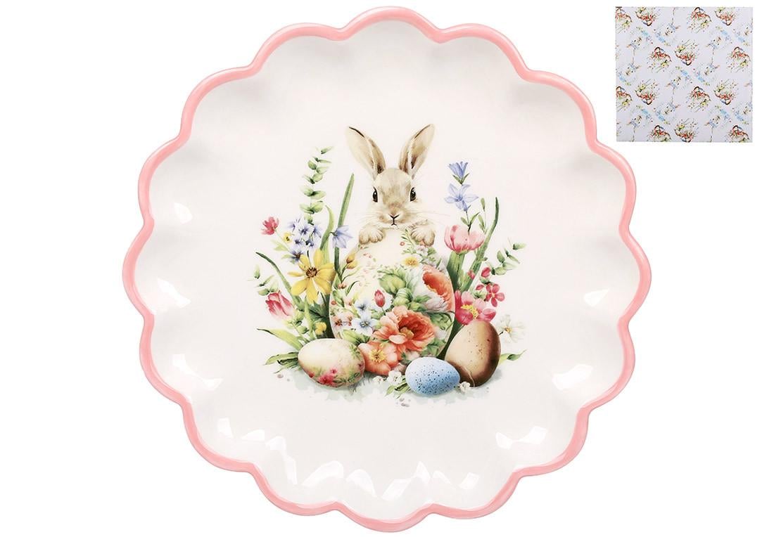 Тарелка BonaDi Зайчик в цветах керамическая 20 см (DM188-E)