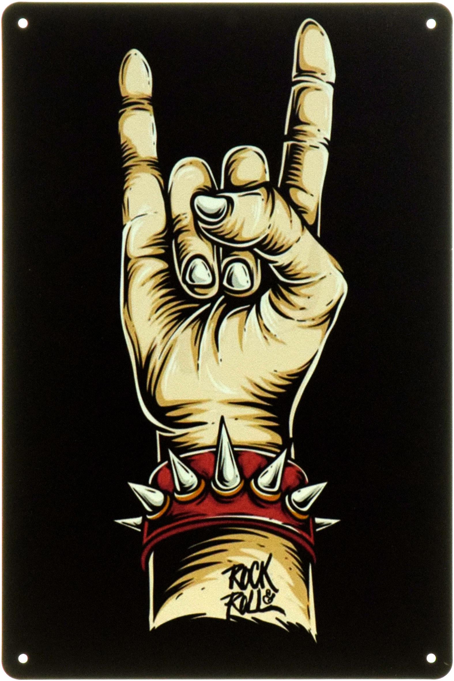 Табличка металлическая "Rock And Roll Metal Spirit" 20x30 см (ms-104453)
