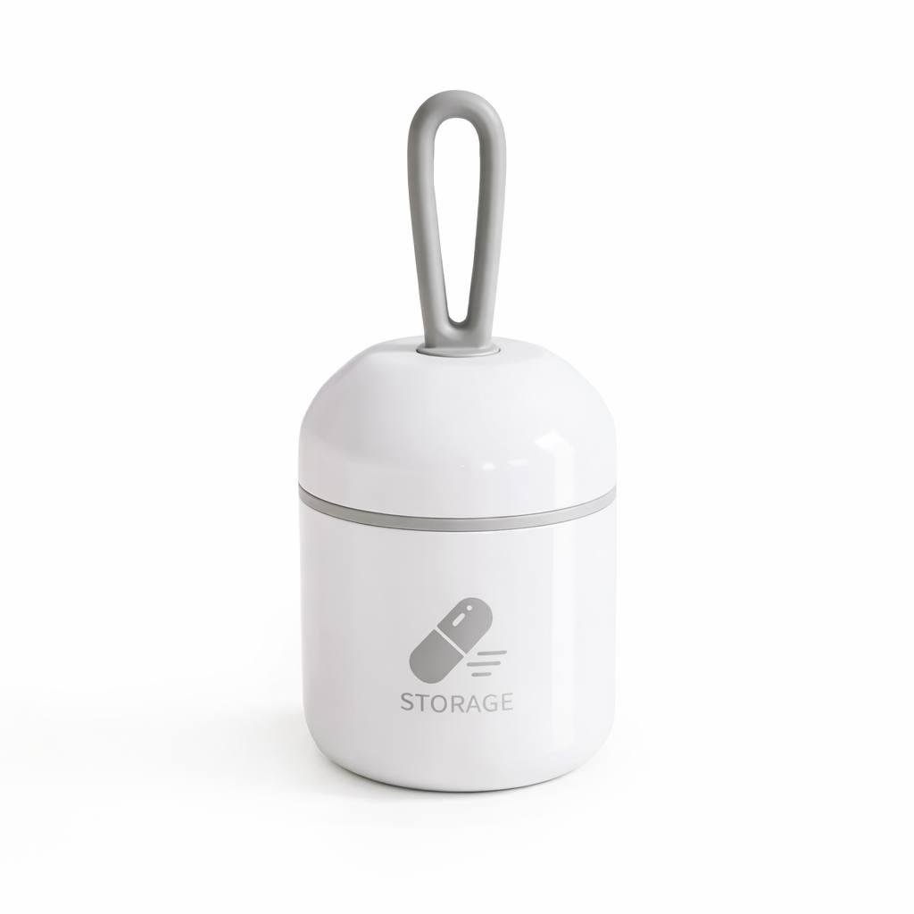 Таблетница-брелок портативная Серый