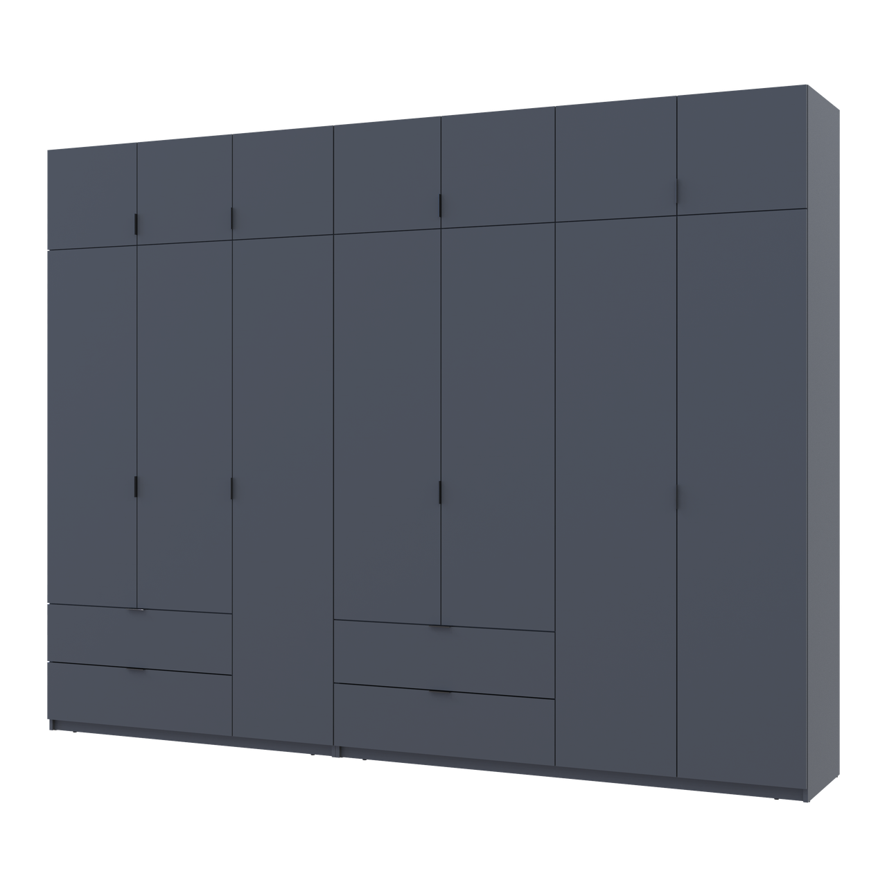 Шкаф для одежды распашный Doros Лукас 3+4 ДСП 315х50х240 см Графитовый (42005137)