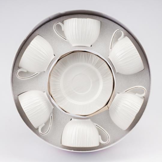 Набор чашек с блюдцами Жемчужная грация 230 мл на 6 персон (90906)