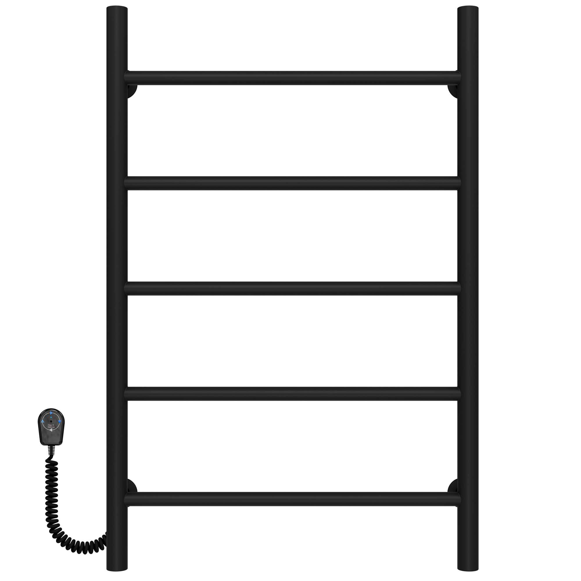 Полотенцесушитель электрический Deffi Орион П5 EF16 левое подключение нержавеющая сталь 500х800 мм Черный (C.OR.80.50.5.E.B.L.5)