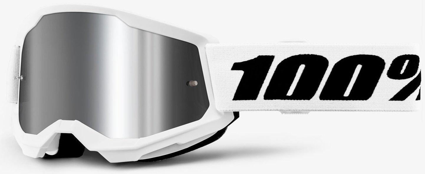 Мотоокуляри 100% STRATA 2 Goggle White/Mirror Silver Lens (34651)