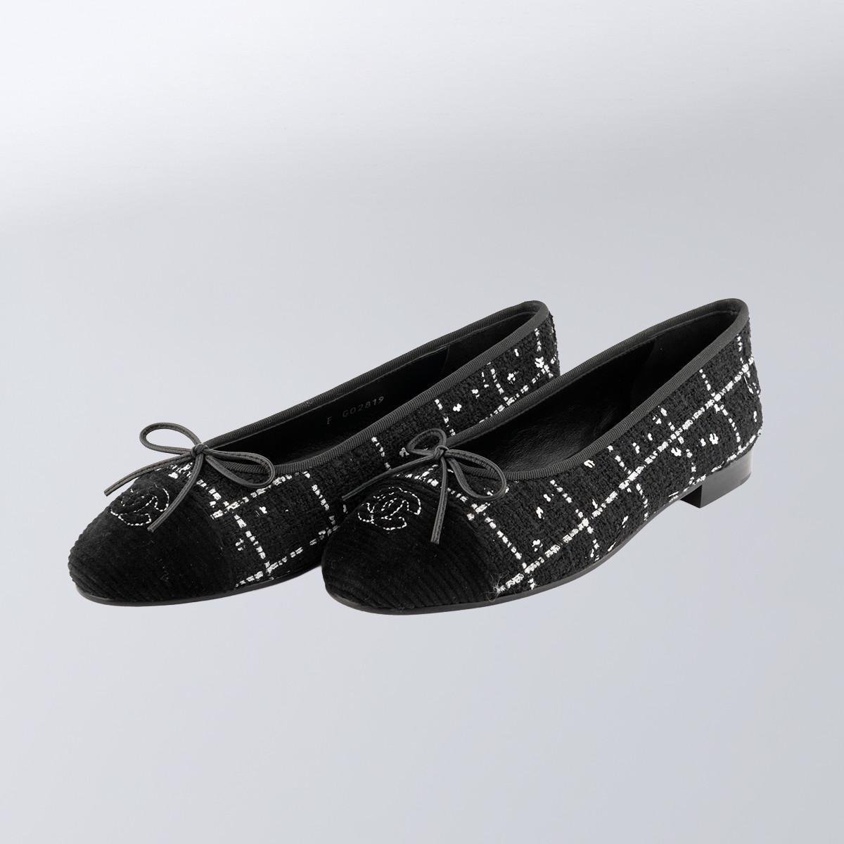 Балетки жіночі повсякденні Chanel р. 38 Чорний (2797308527)