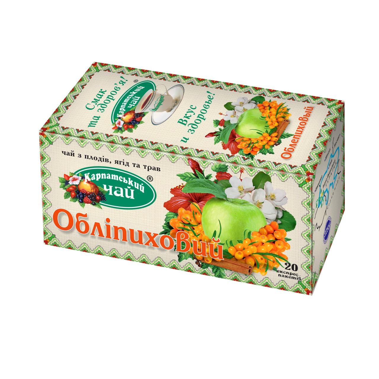 Чай плодово-ягодный Карпатский чай Облепиховый 20 пак. (4820024213103)