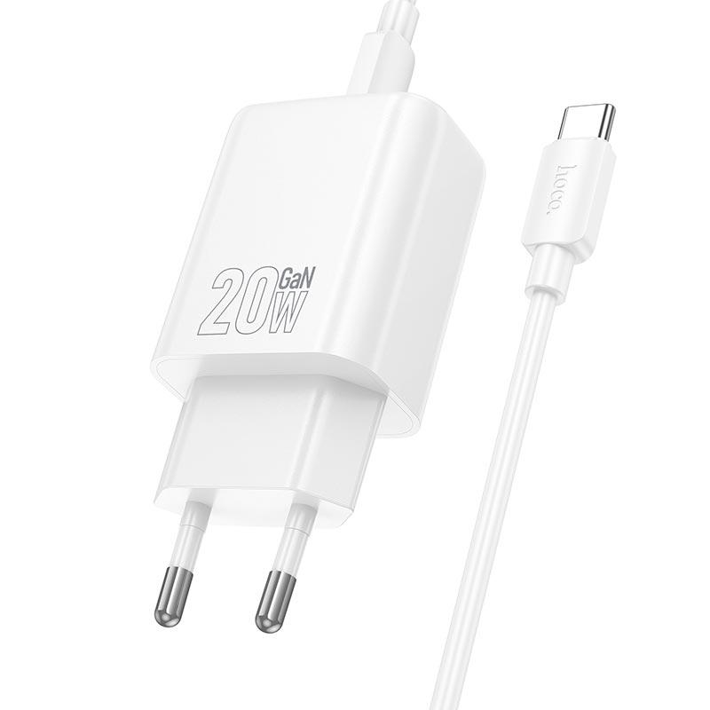 Зарядное устройство Hoco N61 2хUSB-C/USB-A быстрая зарядка PD/QC Type-C x Type-C Белый (30142037) - фото 2