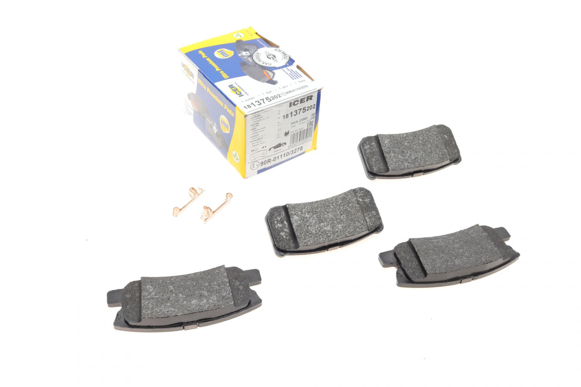 Колодки тормозные задние ICER для Mitsubishi Pajero 91-/Outlander/Lancer/Peugeot 4007/4008 06-/Fiat Doblo16 (181375-202)