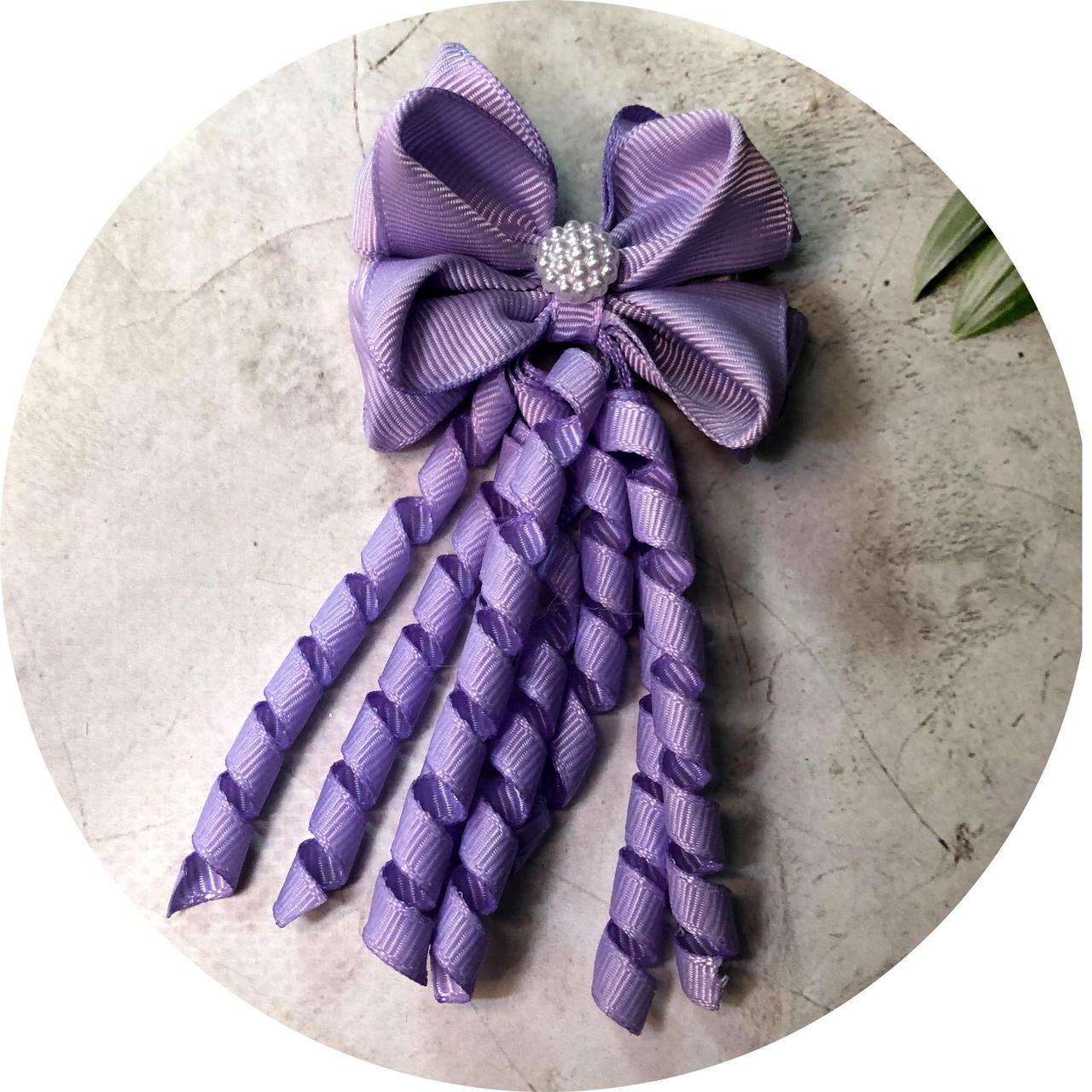 Бантик для волосся дитячий на заколці 6х8 см Фіолетовий (10644) Бантик для волосся дитячий на заколці 6х8 см Фіолетовий (10644)