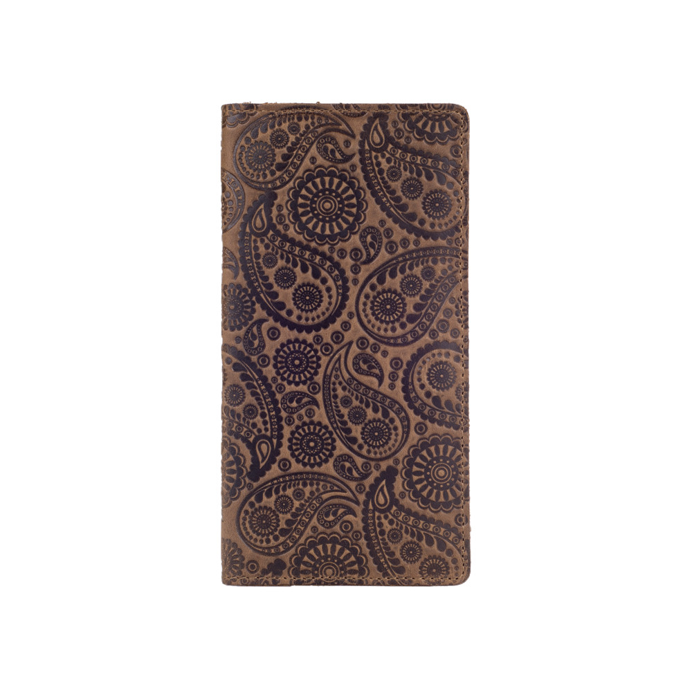 Бумажник из натуральной кожи и отделением для монет на кнопках Оливковый (WP-05-S19-1020-T004)