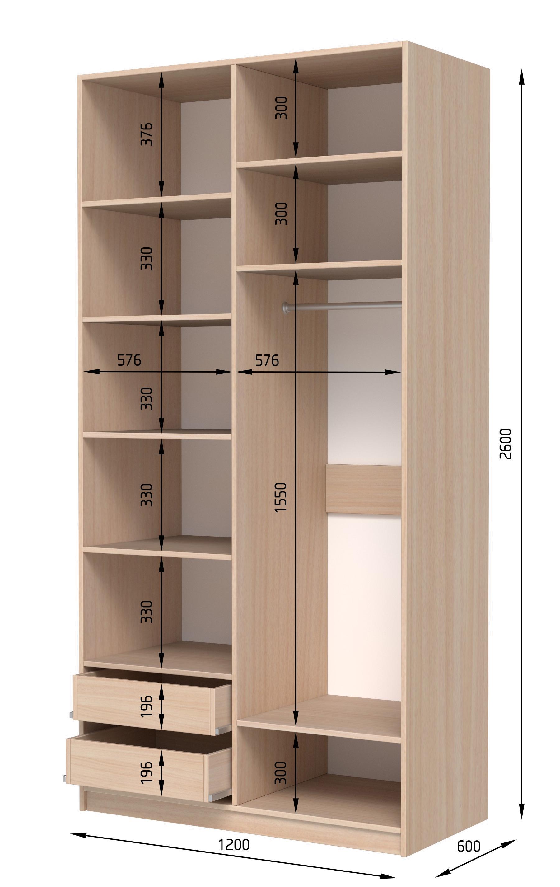 Шафа розпашна ШР5 SENAM 2600х1200х600 мм ДСП Білий (ШР5.26.60.12.7) - фото 2 Шафа розпашна ШР5 SENAM 2600х1200х600 мм ДСП Білий (ШР5.26.60.12.7) - фото 2