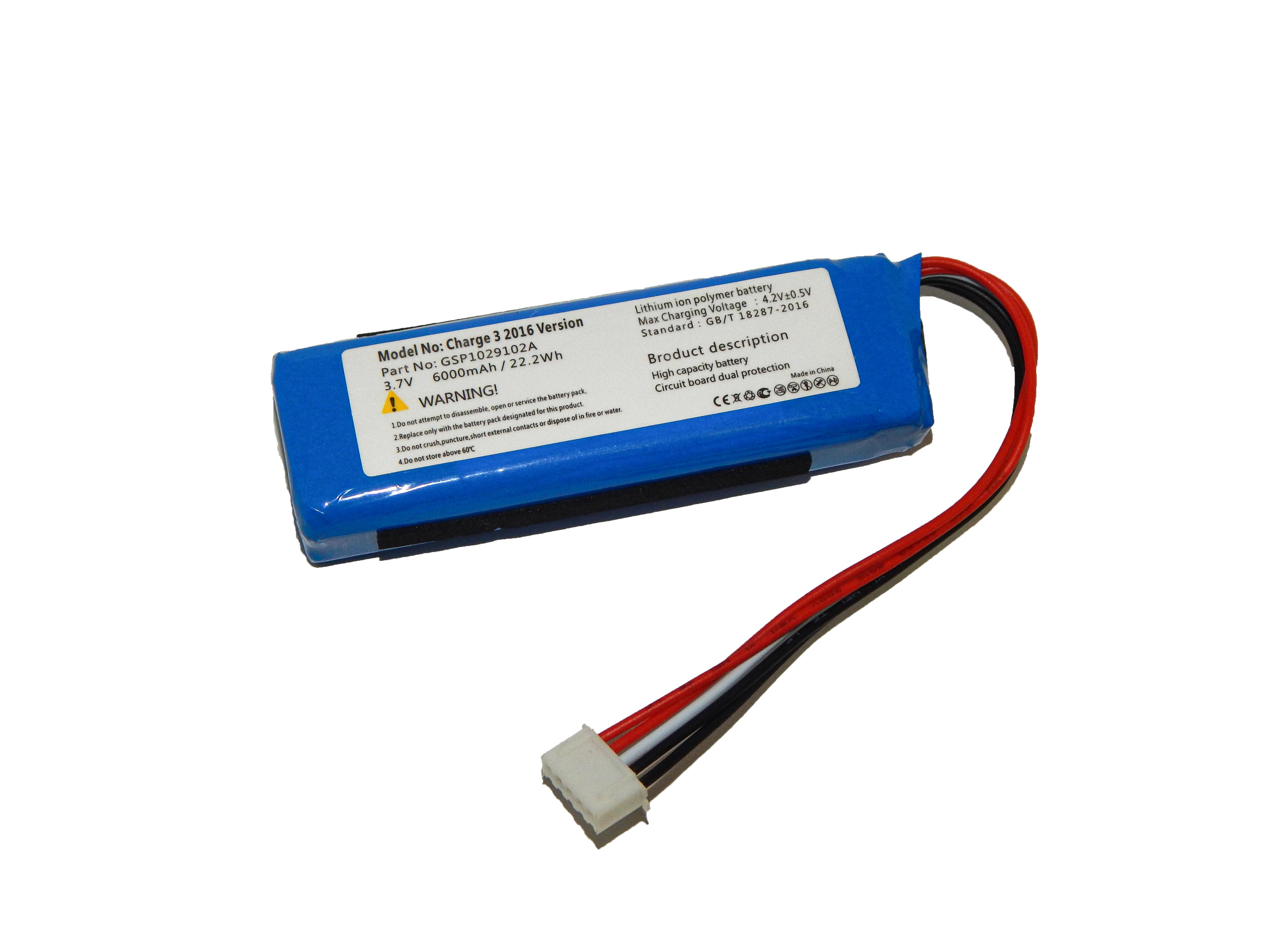 Аккумулятор для JBL Charge 3 320SL/Charge 3 2016 GSP1029102A 6000 mAh 22,2Wh (000009143)