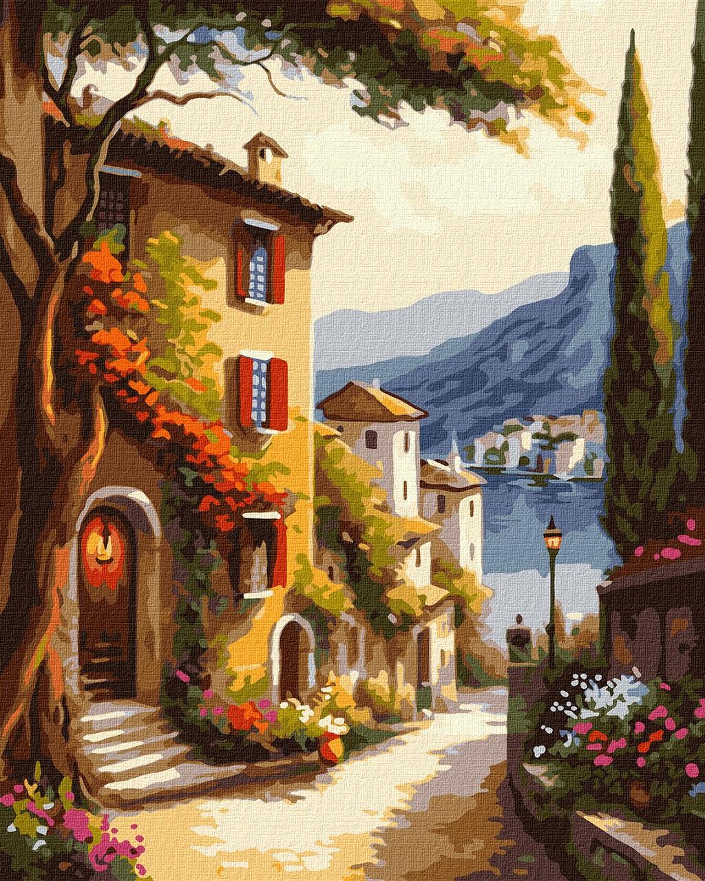 Картина по номерам Ідейка Курортный городок KHO2773 холст на подрамнике 40х50 см (1973970380)