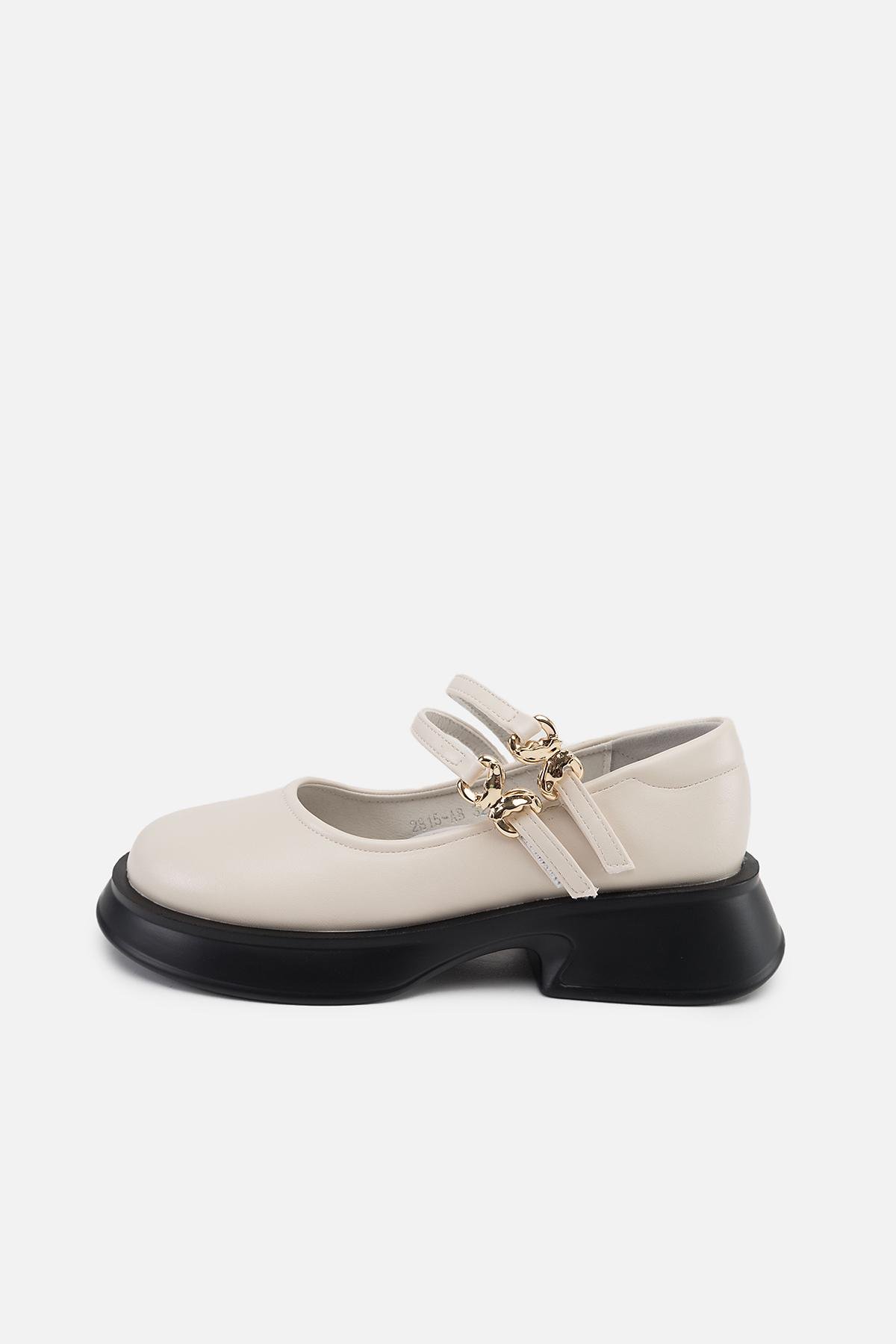 Туфли на плоской подошве для девочки р. 33 Бежевый (SKT001000737)