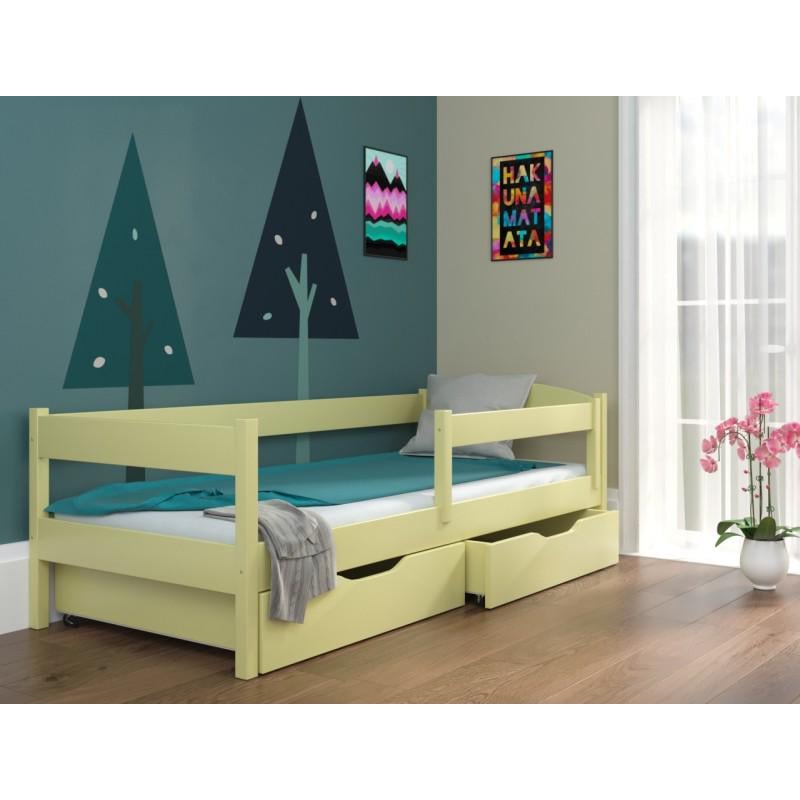 Кровать в детскую односпальная Luna mebli Мартель с бортиком/ящиками 80x160 см Слоновая кость (43777)