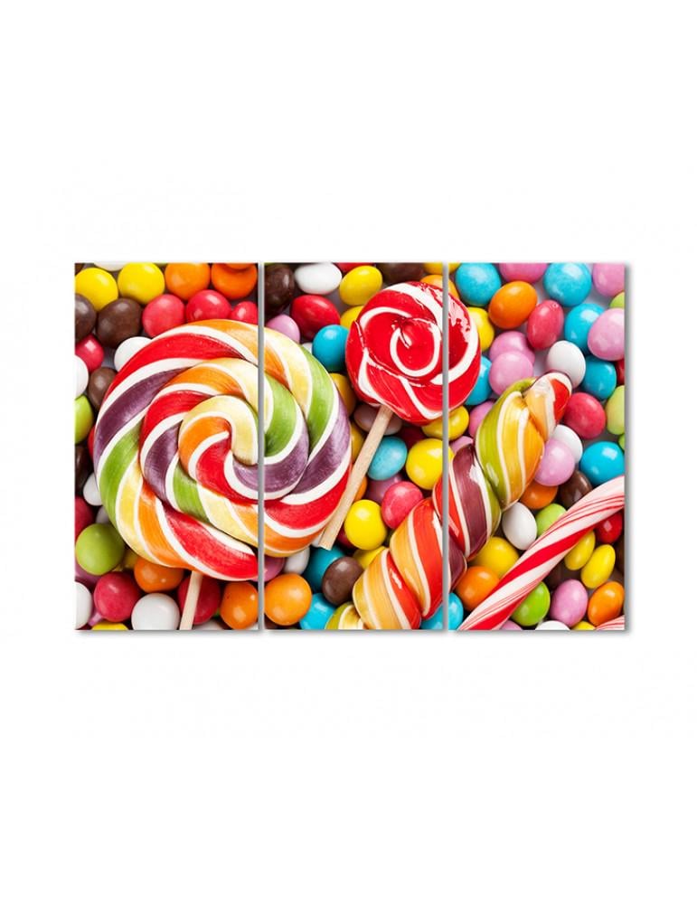 Картина модульная Радужные карамельки 3 модуля 120x180 см