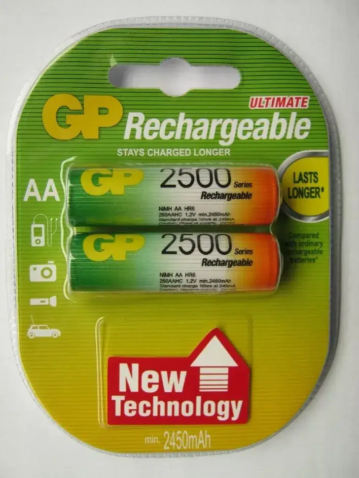 Акумулятор Gp Rechargeable AA 2500 mAh Ni-Mh (13663063) - фото 2