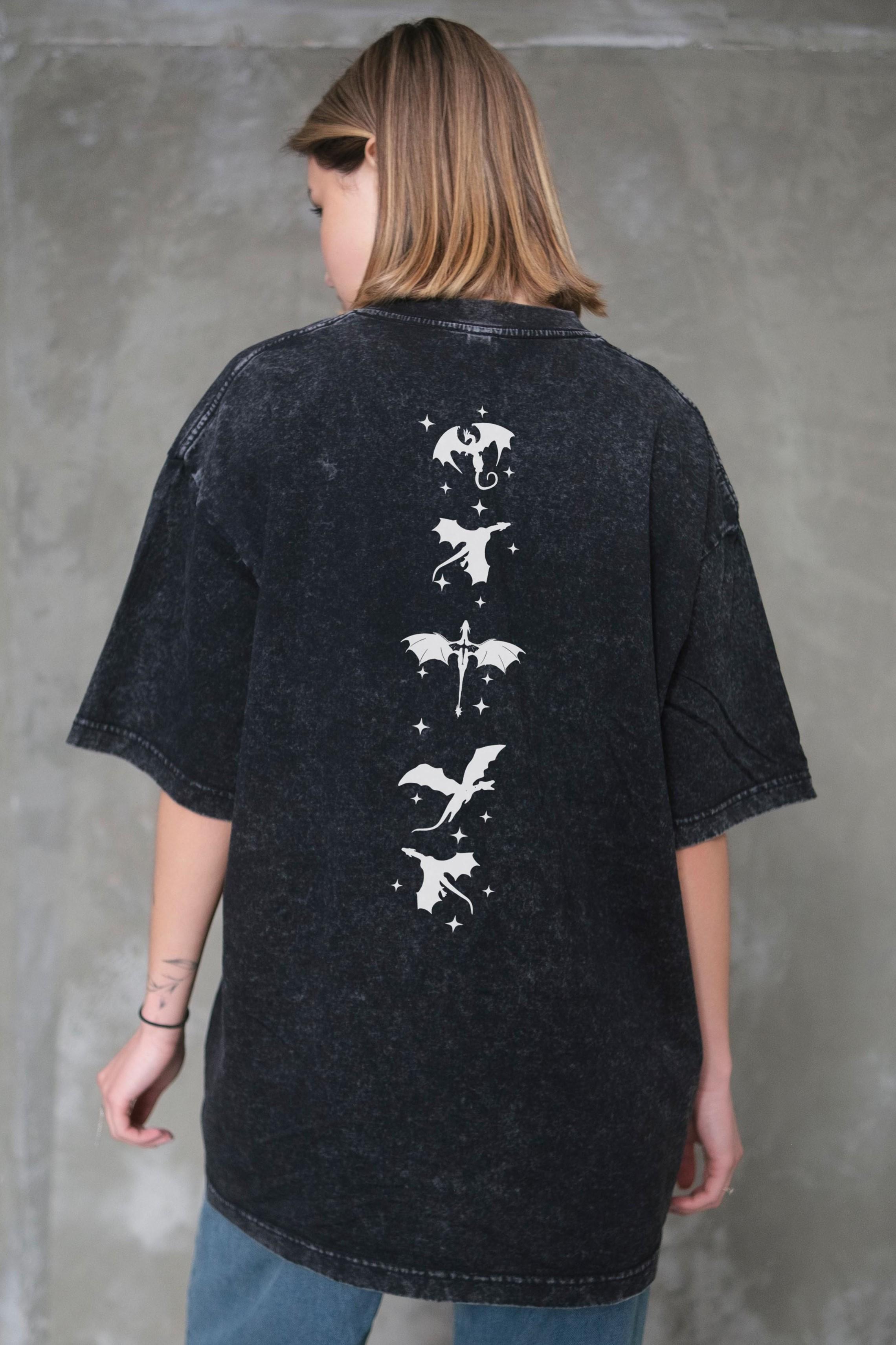 Футболка женская вываренная Without Washed с принтом Четвертое Крыло оверсайз S/M Black (S8055215) - фото 3