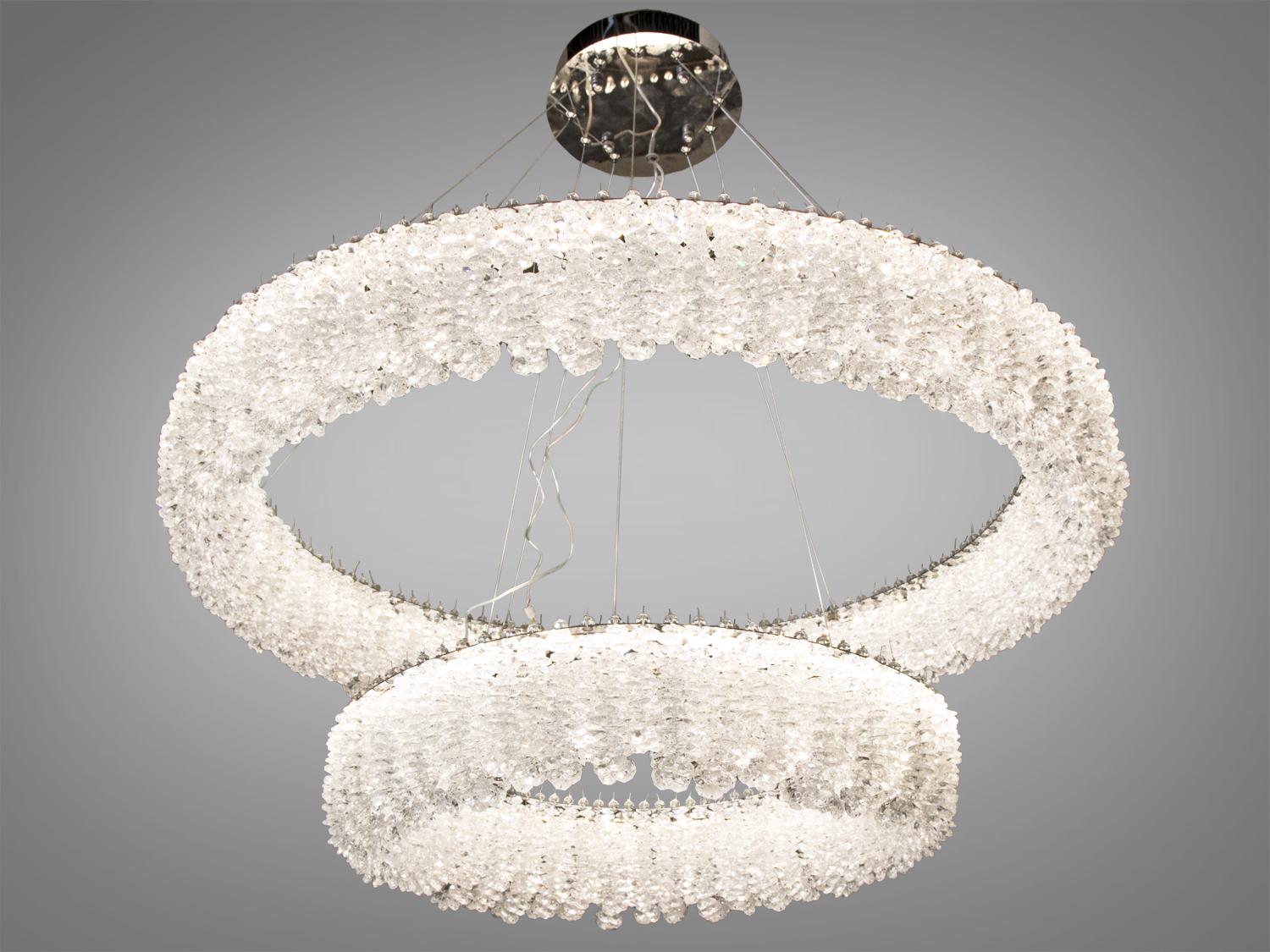 Люстра подвесная LED два кольца 80 Вт Хром (505-800+500CH) Люстра подвесная LED два кольца 80 Вт Хром (505-800+500CH)