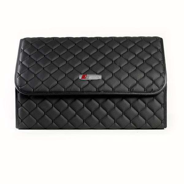 Сумка-органайзер с лого Audi-S-Line в багажник CarsBAG Экокожа 30x50x30 см Черный (acb-1036-5-30х50х30-014)