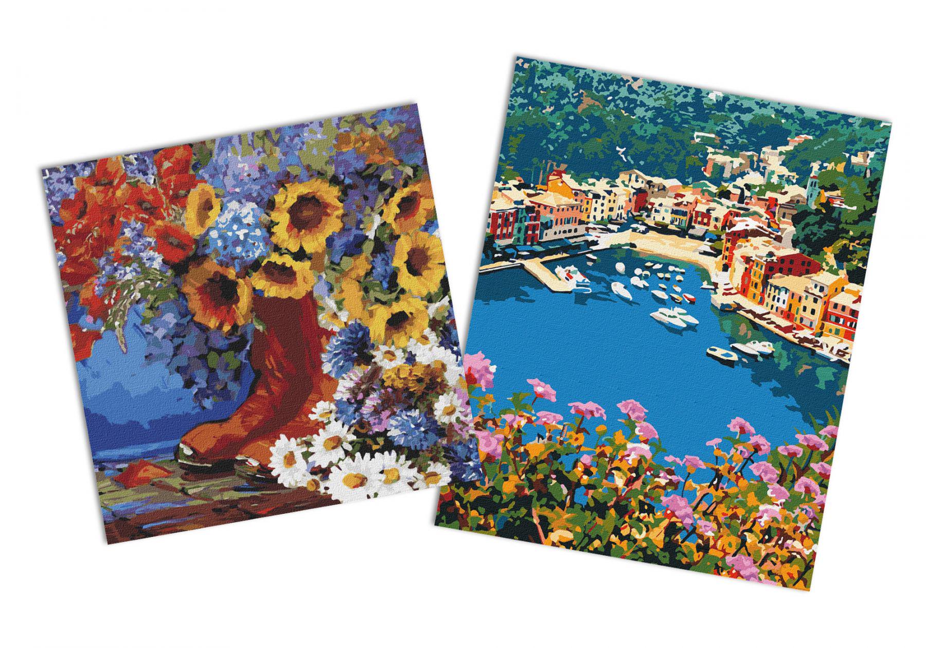 Набор картин по номерам Идейка 2в1 Залив мечты 40x50 см KHO2744 и Сказочное утро 40x40 см KHO3000 (CKHO1352)