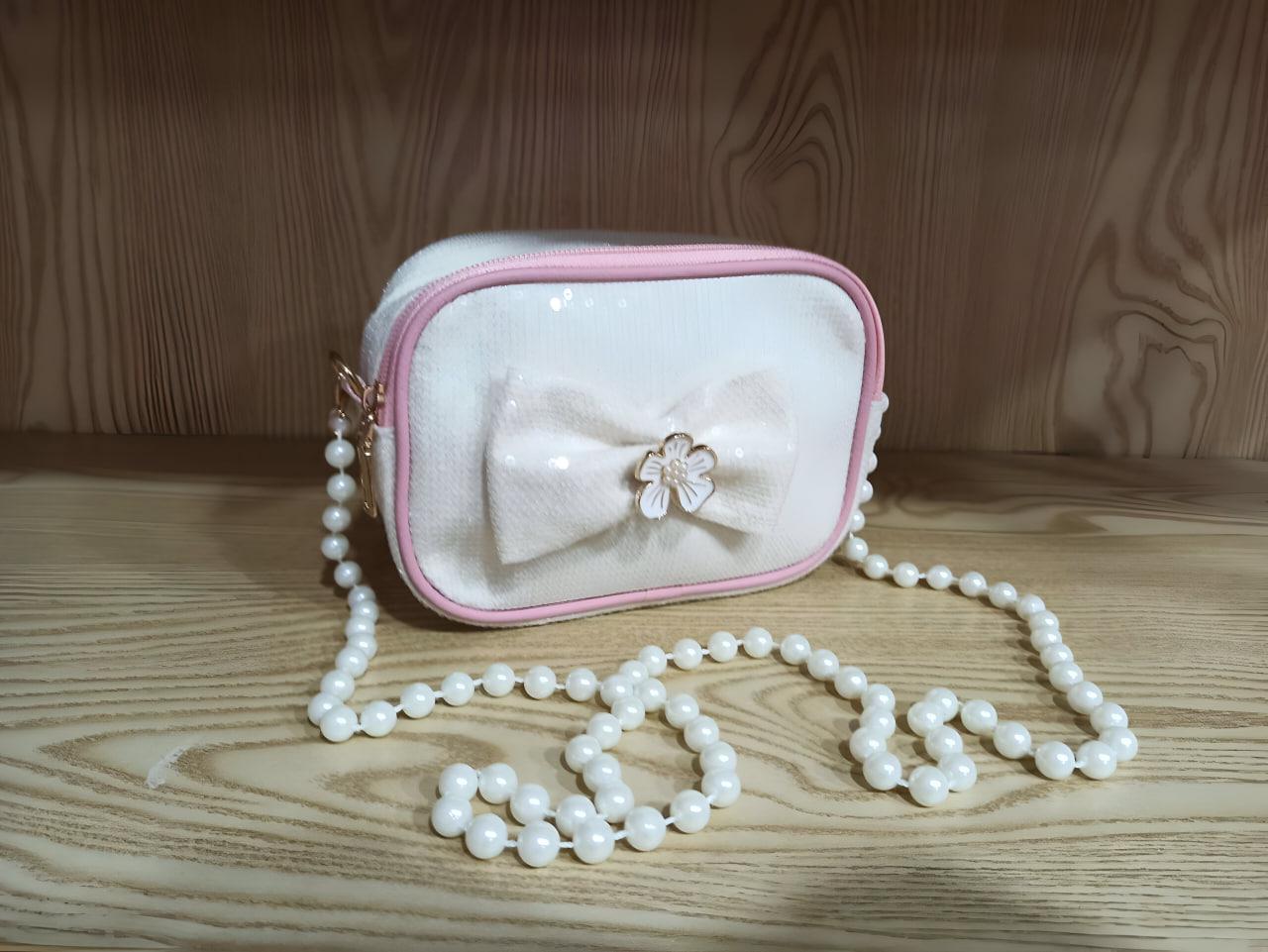 Сумка дитяча через плече з намистинами Білий (25-567) - фото 2 Сумка дитяча через плече з намистинами Білий (25-567) - фото 2