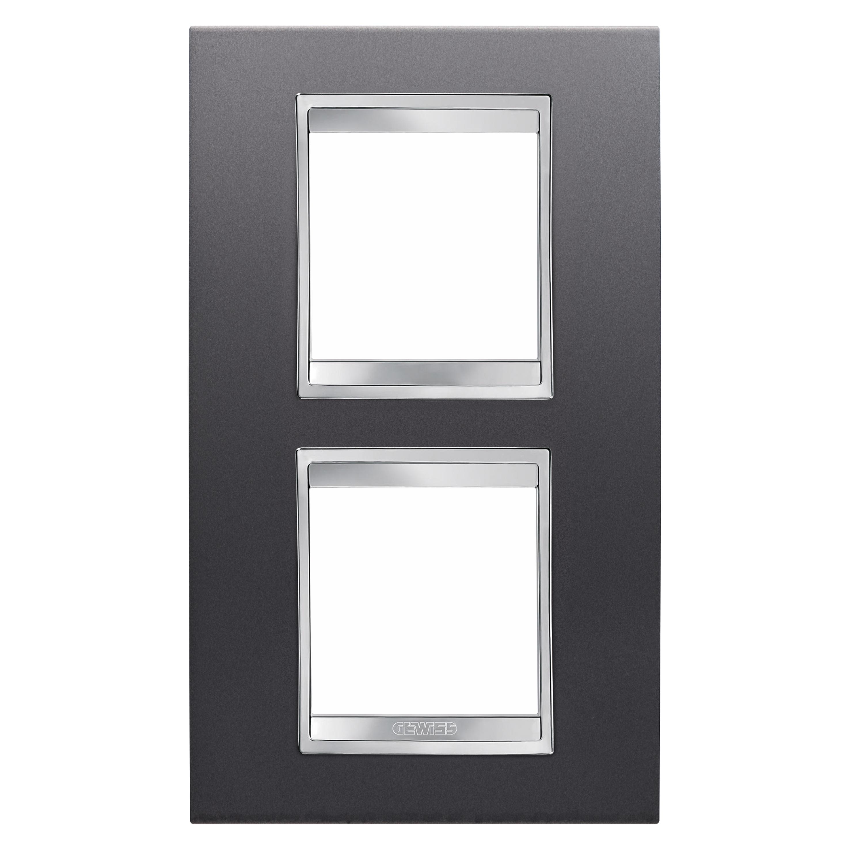 Рамка двухместная Gewiss Chorusmart LUX вертикальная технополимер Черный (GW16224VA)