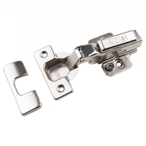 Петля мебельная полунакладная Muller 105° Clip-On d 35 мм без пружины 3D (714553)